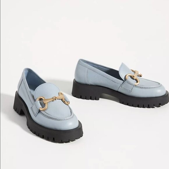 Bruno Premi Hardware Platform Loafers Blue Size 37 NWOT JB